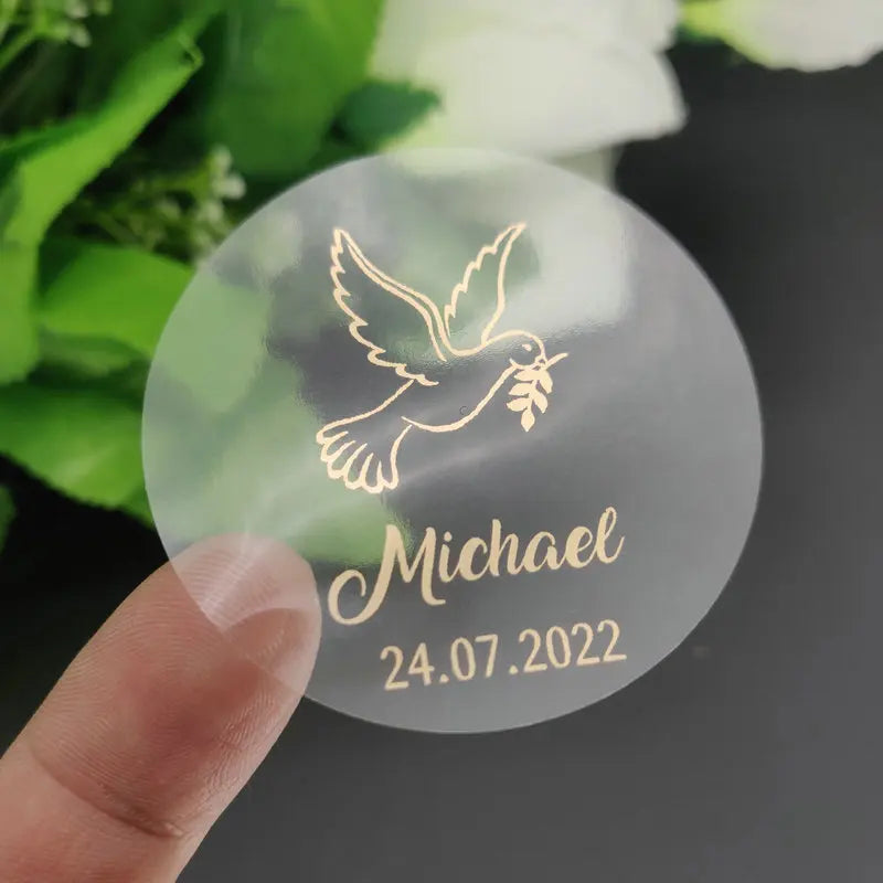 5CM Custom Name Wedding Sticker Personalized Design Your Label Candy Gift Box Birthday Party Seal Sticker Self-adhesive 50PCS