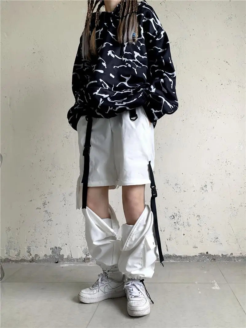 Casual Pants Women Cargo Korean Style Solid Spring Young Ladies Elastic Waist Popular Street Wear  Simple Ins Cozy Cool