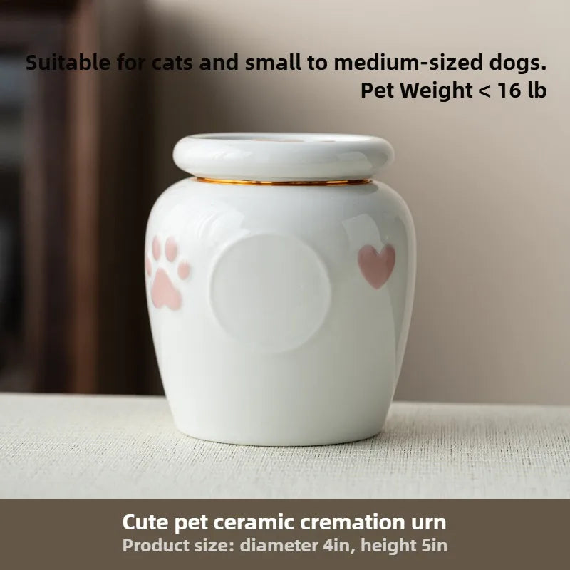 Moisture-Proof Sealed Pet Urn for Ashes - Custom Engraved Memorial Keepsake for Small Dogs and Cats, Forever in Heart