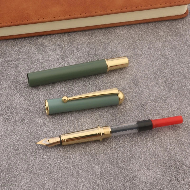 Metal 322 Fountain Pen Frosted Green Ink Pen Iridium Nib Stationery Office School Supplies Writing