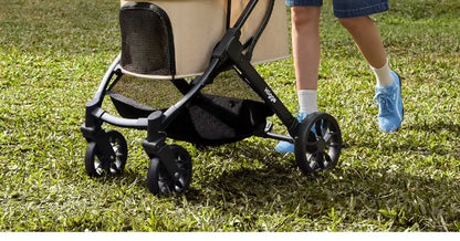 Foldable Pet Stroller Smooth Shockproof Stable Breathable Washable Outdoor Travel Cart for Dogs Cats
