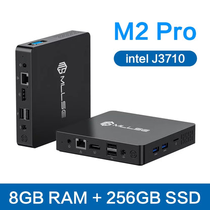 Mini PC MLLSE M2 Pro, processor Intel J3710, 8 GB RAM, ROM Go, Wi-Fi 5, BT 4.2, Windows 10 miniature desk computer