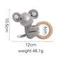 Baby Rattles Crochet Bunny Rattle Toy Wood Ring Baby Teether Rodent Baby Gym Mobile Rattles Newborn Educational Toys Gifts 1pc
