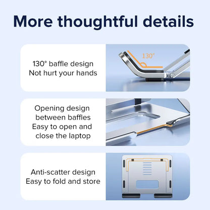 llano Laptop Stand ipad stand computer stand Aluminum Alloy Portable Adjustable Desktop Notebook Holder for 7-17.3 inch