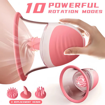 Breast Enhancement Sucking Vibrator Rotating Vacuum Pump Bra Sucker AV Breast Massager Female Nipple Stimulation Masturbator