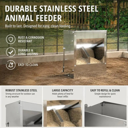 Rabbit Feeder, Galvanized Steel Hay Rack Feeding Trough For Hutch And Cage, Silver, 20x12.5x25 Cm, For Home Rabbit Pen And Farm Use