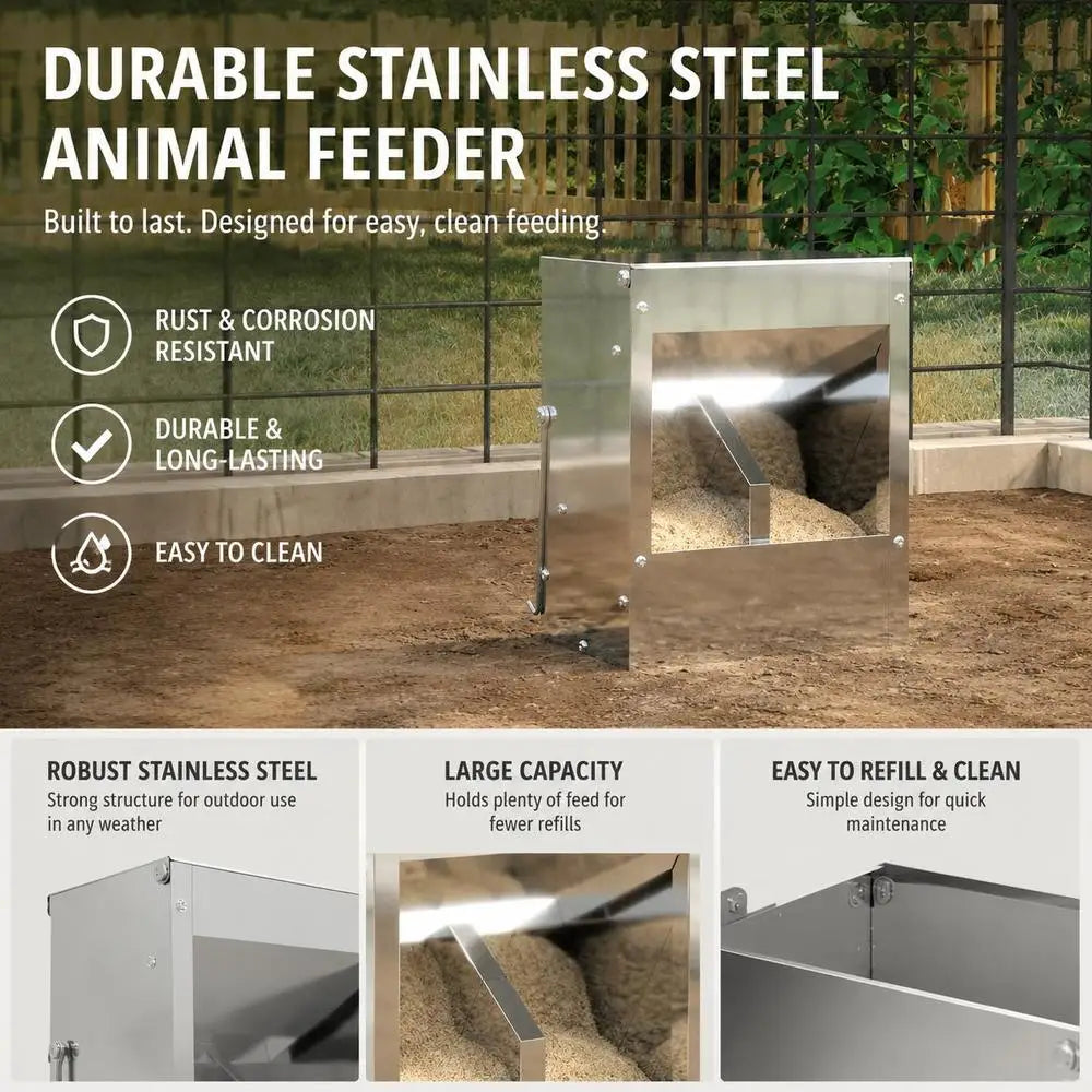 Rabbit Feeder, Galvanized Steel Hay Rack Feeding Trough For Hutch And Cage, Silver, 20x12.5x25 Cm, For Home Rabbit Pen And Farm Use