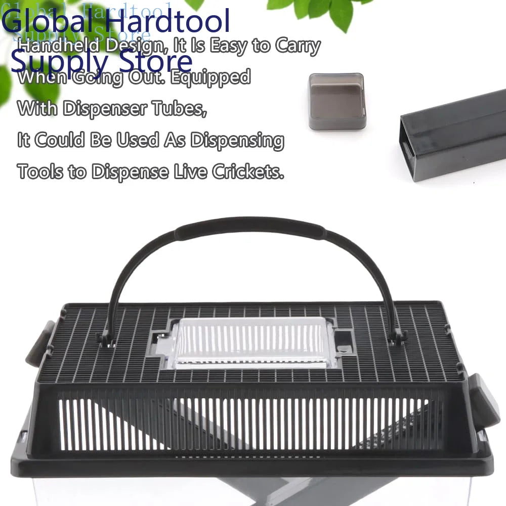 Insect Breeding Box Clear Cricket Keeper Escape Proof Reptile Feeder Habitat Ventilated Bug Terrarium Container Easy Clean