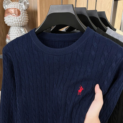 Designer Brand Pony Embroidery Fashion Sweater Men's Classic Paul Fashion Jacquard Autumn/Winter Round Neck Warm Knitted Pullove