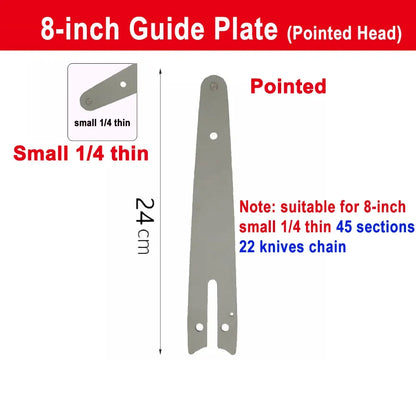 8 Inch Saw Bar 1/4"P Electric Saw 45 knots 22 knives Electric Chain Saw Guide Replacement Mini Steel Chainsaw Chains Garden Tool
