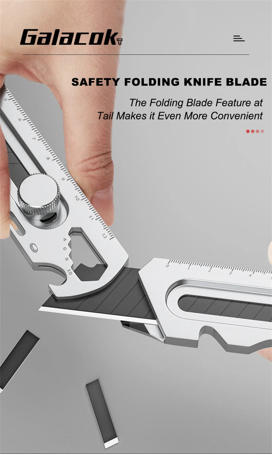 Stainless Steel Utility Knife 6 In 1 Multi-Function Opener Retractable Box Cutter Portable Office Home Courier Unboxing Knifes