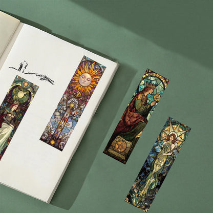 30pcs Stained Glass Tarot Bookmarks Unique Design Simple Creative Artistic Style Exquisite Craftsmanship Convenient Sticky Note
