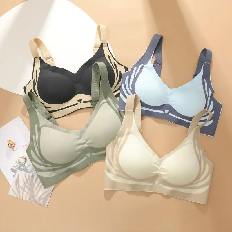 1/2Pcs/Set Women Push Up Bras Seamless Comfortable Angel Wings Bras Set Trendy Soft Breathable Underwear Female No Wire Lingerie