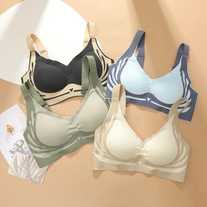 1/2Pcs/Set Women Push Up Bras Seamless Comfortable Angel Wings Bras Set Trendy Soft Breathable Underwear Female No Wire Lingerie