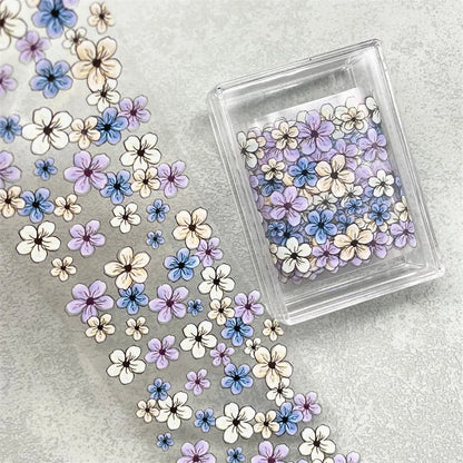 1Pc 100cm Flower Nail Foils for Transfer Paper Floral Stickers Rose Nails Wraps Tulip Nail Art Decorations
