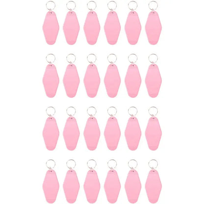 A84E-24 Pcs Vintage Motel Keychain DIY Blank Hotel Keychains Heat Transfer Blank Keychains Bulk Sublimation