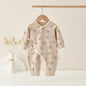 AYNIGIELL Spring Autumn 0-6 Months Baby Jumpsuit Cartoon Pattern Male and Female Infants 100%Cotton Rompers Infant Clothing