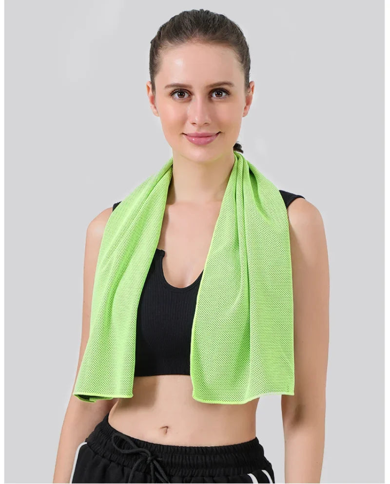 1pcs summer ice silk Towel Sports Instant Cooling Ice Towel Portable Outdoor Travel Fitness Running Swim Towel Silicone Bag