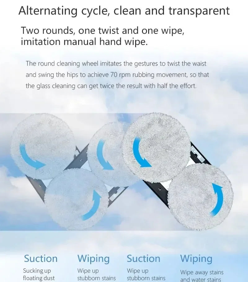DIVEDEER Window cleaner for home use fully automatic single water spray window cleaner remote control window cleaner robot