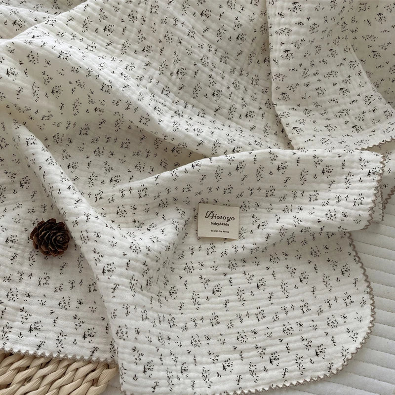Baby Blanket Floral Soft Cotton Muslin Newborn Swaddle Wrap Receiving Blanket Quick Dry Bath Towel Baby Stroller Cover