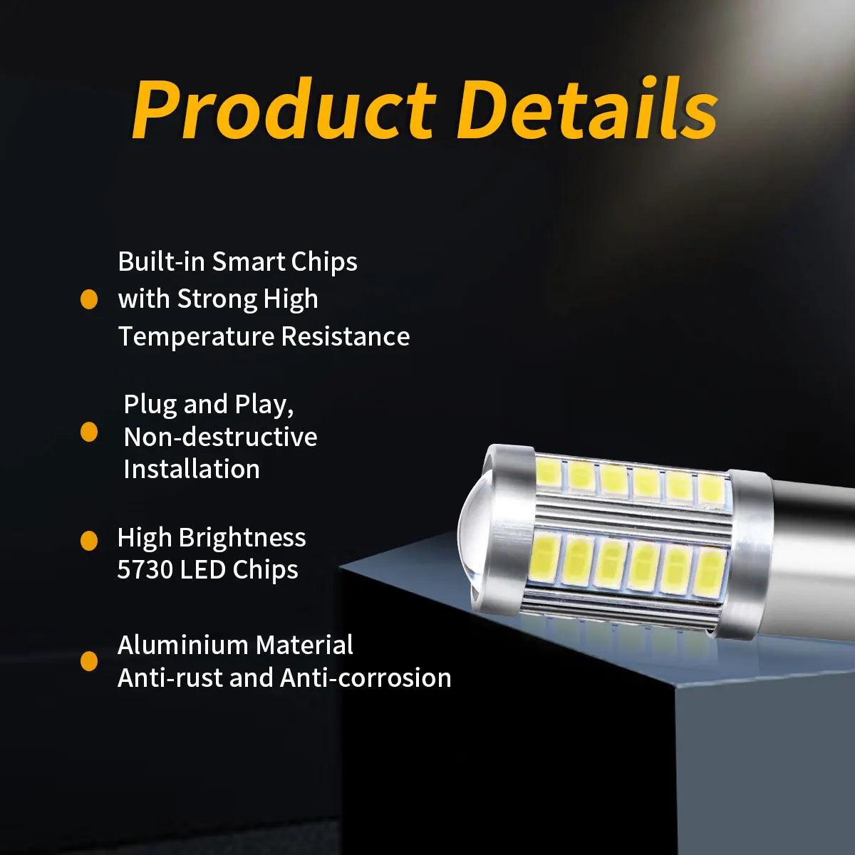 2pcs PY21W P21 5W 1156 Ba15s 1157 Bay15d 33 SMD Led Car Flash Brake Bulbs Lights Reverse Parking Lamps