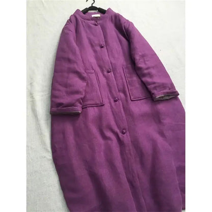 Ethnic Style Retro Single Breasted Cotton Robe Clothing Women's Spring And Autumn 2025 New Loose Versatile Quilted Coat K2709