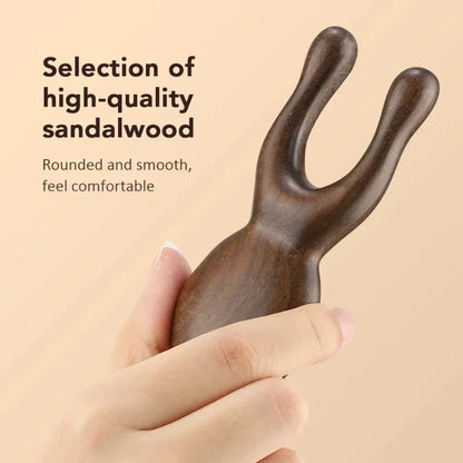 Wooden Gua Sha Facial Tools Head Massager Sandalwood Wood Massage Tool for Face Nose Eye Wood Therapy Massage Acupressur Tools