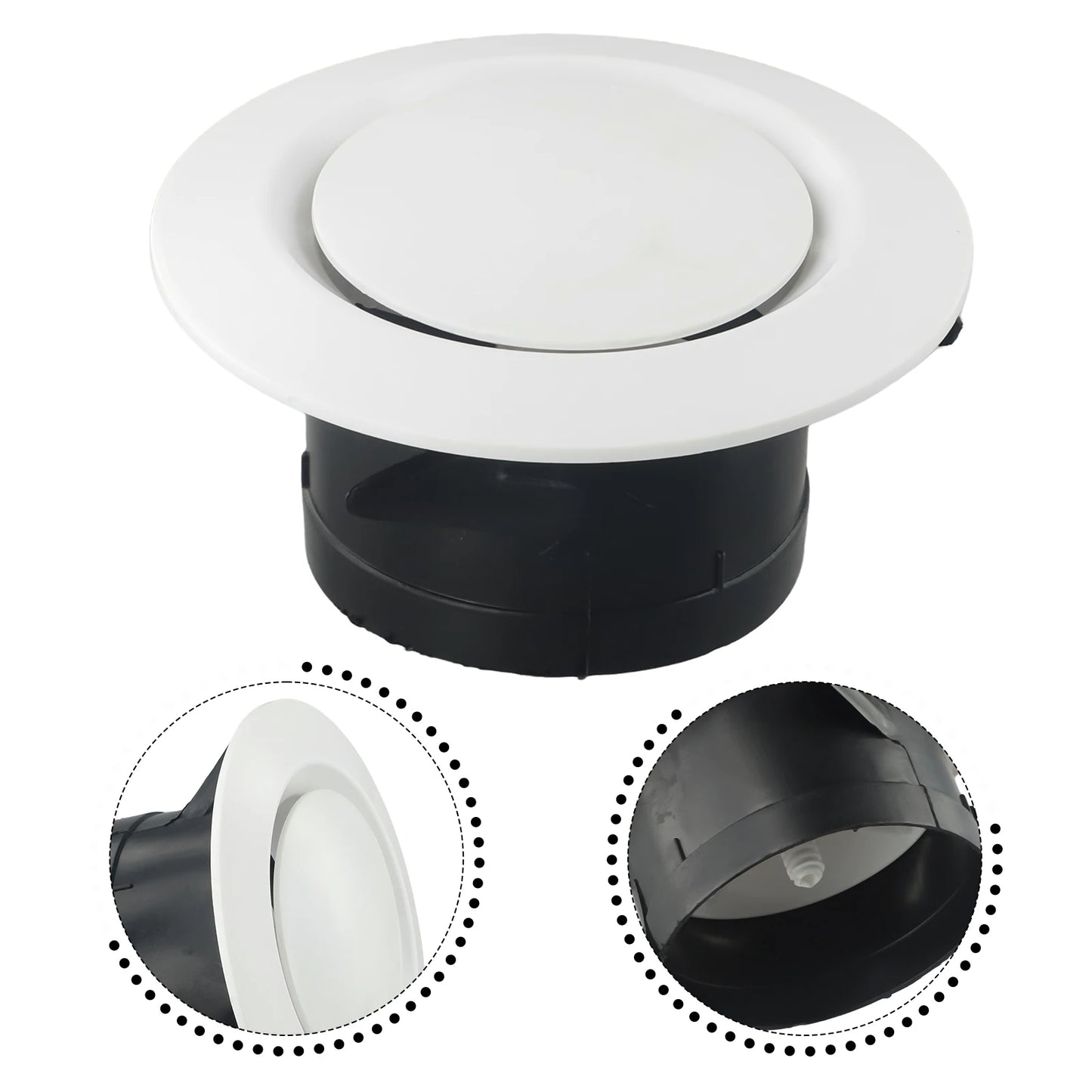 1X 75-200mm Round Air Vent Louver Grille Cover Outlet Adjustable Exhaust Vent Ducting Ventilation Grilles Ceiling Air Vent Cover