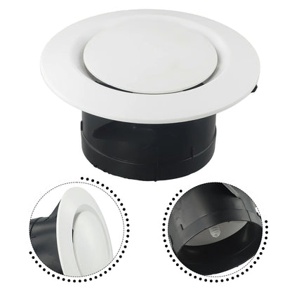1X 75-200mm Round Air Vent Louver Grille Cover Outlet Adjustable Exhaust Vent Ducting Ventilation Grilles Ceiling Air Vent Cover