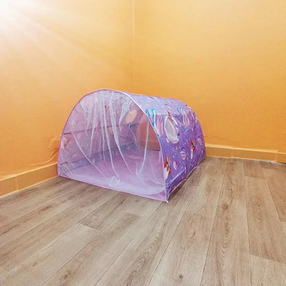Starlight Dream Bed Canopy Play Tent for Kids Portable Fairy House Tunnel Cozy Playhouse Decor for Children Girls Boys