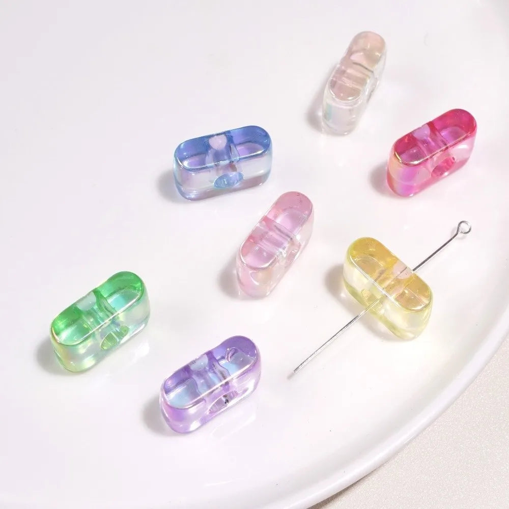 10pcs New Acrylic Iridescent Beads DIY Keychain Mixed Color Letter Beads Bag Charm Phone Chain Jewelry Making Beads Gifts Giving