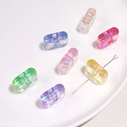 10pcs New Acrylic Iridescent Beads DIY Keychain Mixed Color Letter Beads Bag Charm Phone Chain Jewelry Making Beads Gifts Giving