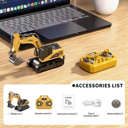 1:64 Remote Control and Alloy Truck Forklift with Trailer Worktop Mini Bluetooth RC Elevator Vehicle Children's Toy Holiday Gift