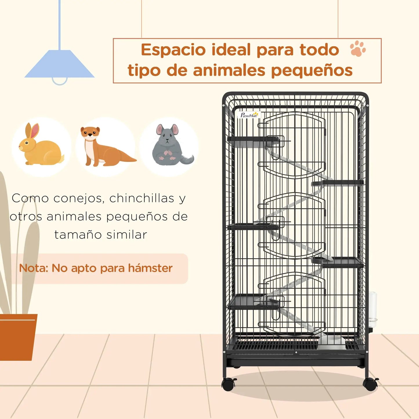 Metal Cage Black S for Small Animals Pet Cage with Assembly Kit Shipping from Spain