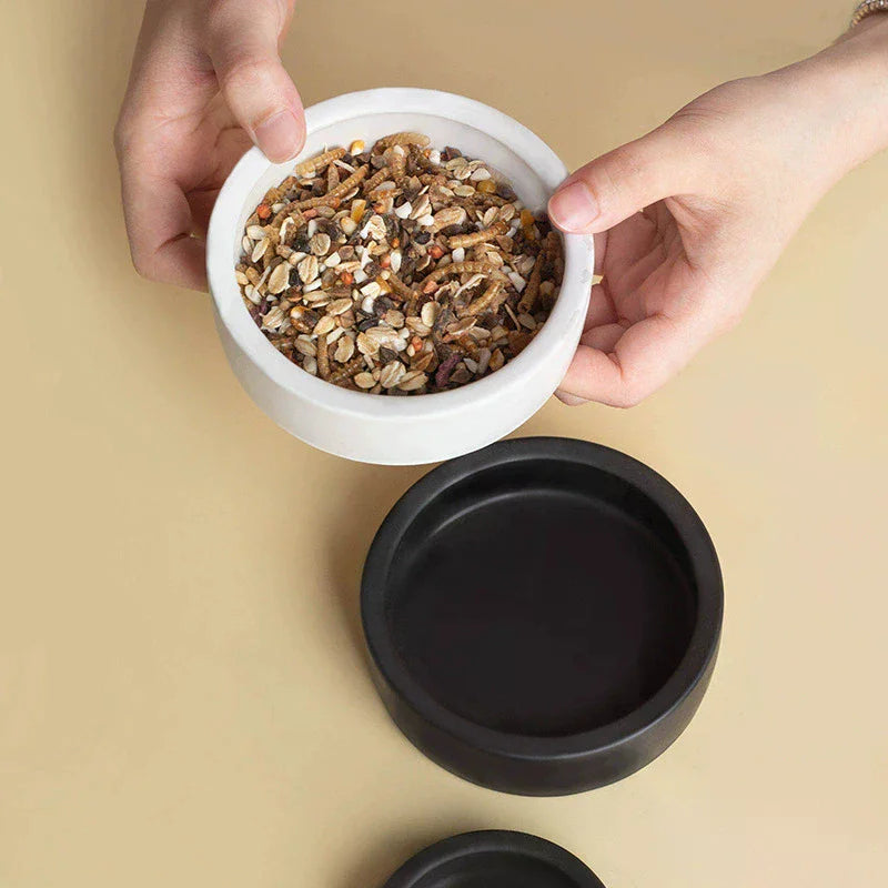 Ceramic Feed Bowl Reptile Food Ceramic Bowl Anti-Escape Ceramic Feeder Dish Reptile Water Bowl For Hermit Crab Gecko Chameleon