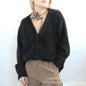 Women New Knitted Thick Cashmere Wool Cardigan Chic V Neck Single Breasted Fashion Long Sleeve Sweater Fall Winter Coat Outwear