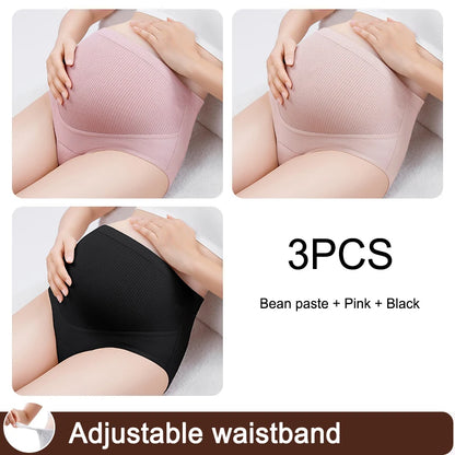 3PCS/set High Waist Intimate Clothes for Women Adjustable Waistband Pregnant Panties Cotton Maternal Panties Women's Underwear