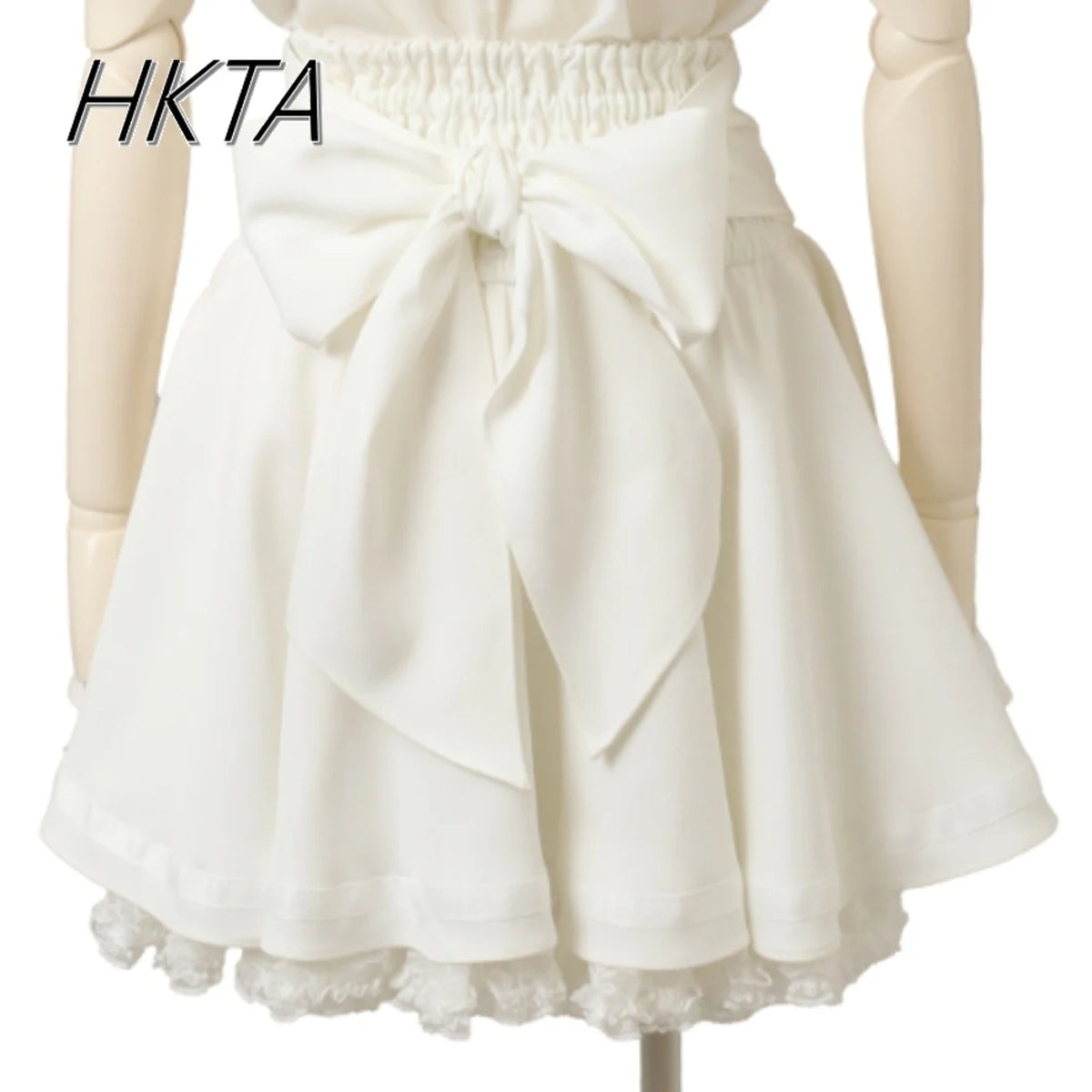 Japanese Liz Skirt High Waist Thin Kawaii Cute Bow Lolita Skirts Women Summer New Elastic High Waist Ruffle Short Pleated Skirt