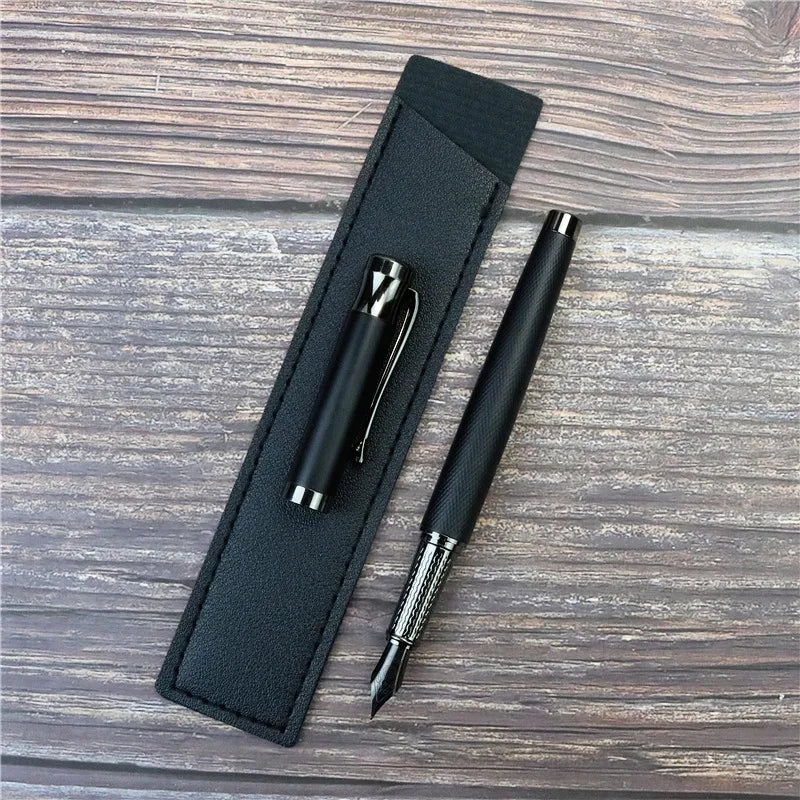Office and study writing pen 0.5mm Black Knight fountain pen F Tip All metal copper pen holder