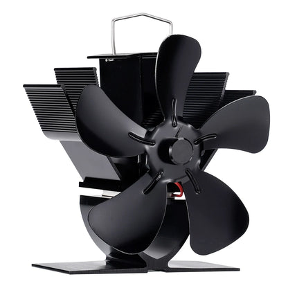 Mini Stove Fan Heat Powered Fireplace Fan Log Wood Burner Eco-fan Quiet 5 Blade Fireplace Fan Home Winter Warm Heat Distribution