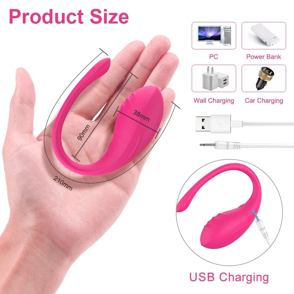Wireless Bluetooth Dildo Vibrator Egg for Women APP Control Clitoris Stimulator Wearable G Spot Love Egg Adult Vibrating Sex Toy