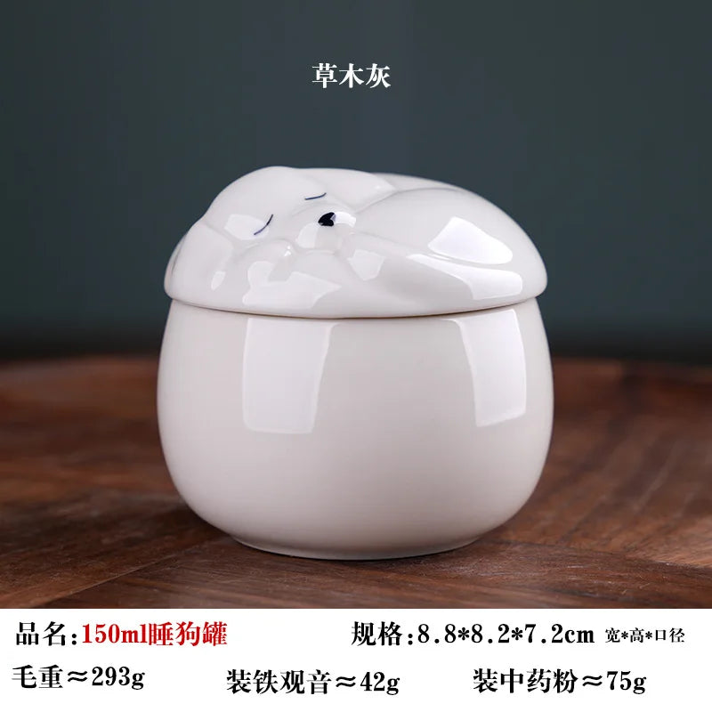 Ceramic Urn Dog Hair and Teeth Storage Pets Memorials Urn for Dogs Ashes Sealed and Moisture-proof Pet Souvenir Products