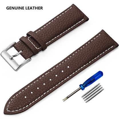 SAMCO Genuine Leather Watch Band 12/14/16/18/19/20/21/22/24 mm Watch Strap for Man Women High-quality Wrist Watchband + Tool
