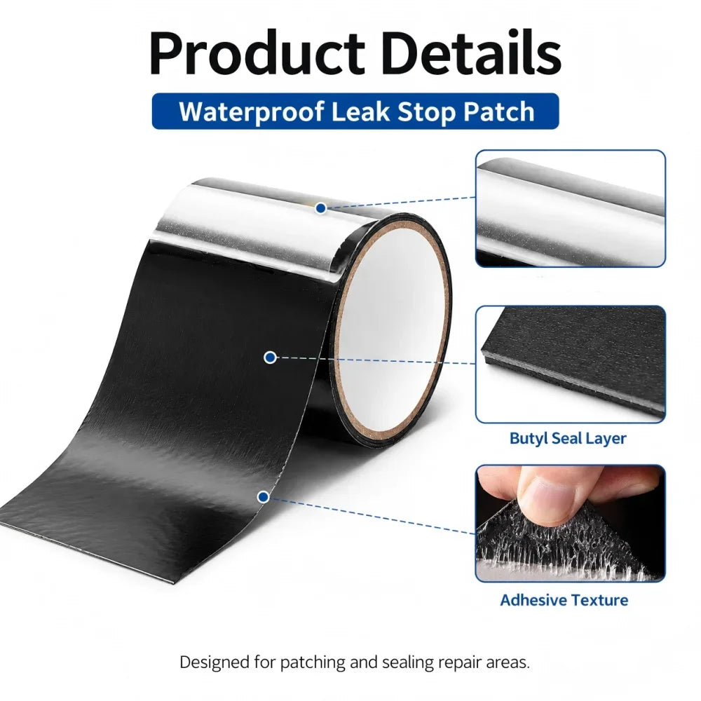 1.5m Waterproof Repair Tape 5-30cm Width Super Strong Adhesive Quick Seal and Patch Leaks Tape for Plumbing Pool Repairs