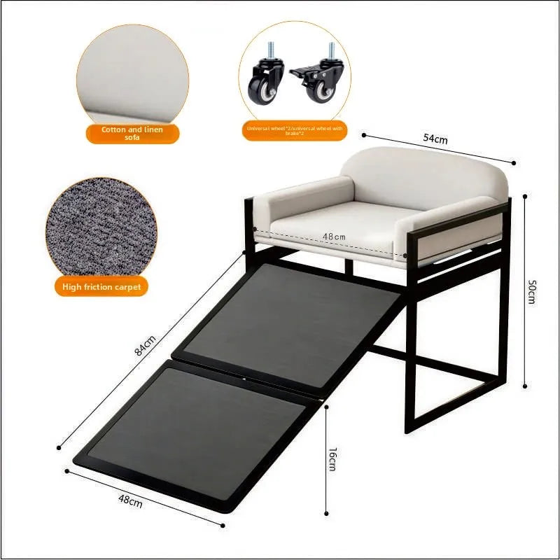 Foldable Pet Ramp for Dogs Cats Non Slip Steps Stairs Ladder for Small Large Senior Pets to Climb Bed Sofa