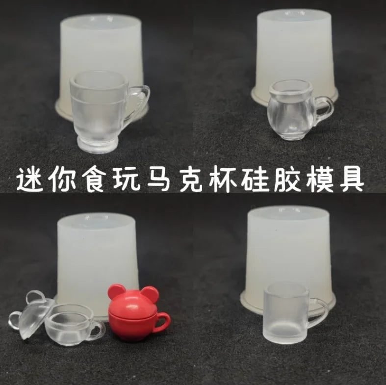 Miniature Food Play Mini Vintage Plate Fruit Plate Dinner Plate Doll House Mini Baking Baking Pan Organizer Jar Silicone Mold