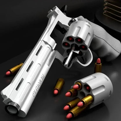 Continuous Firing ZP5 357 Revolver Launcher Pistol Soft Dart Bullet Toy Gun for Kids Adults CS Outdoor Battle Game Play