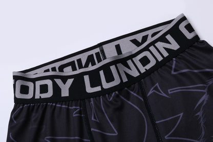 Cody Lundin New Designs Customized Short Sleeves Polyester Stretchy Rash Guards Shorts MMA BJJ Sets With Rubber Waistband