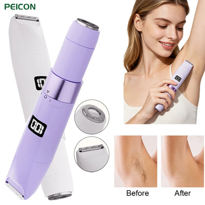 Trimmer for Women 2 in 1 Double Head Epilator Portable Electric Razors Bikini Shaver for Body Leg Underarm Hair Remover Trimmer