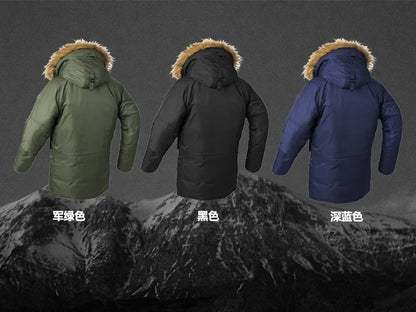 Winter Puffer Men Long Parkas Coat Military Fur Hood Warm Tactical Jacket Pilot Jacket Army Korean Thick Parka